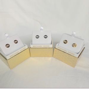 Michael Kors Jewelry - NWT authentic MK gold tone stone logo studs Michael Kors Jewelry - NWT authentic MK gold tone stone logo studs
